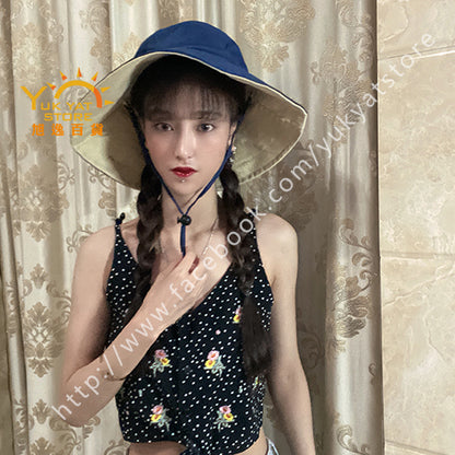 韓版雙面女裝漁夫帽 Korean style double-sided women's fisherman hat YYC000116