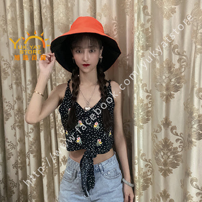 韓版雙面女裝漁夫帽 Korean style double-sided women's fisherman hat YYC000116