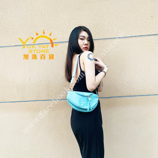 時尚馬鞍形鱷魚紋斜揹包 Fashion saddle crocodile pattern cross-body bag YYC000078