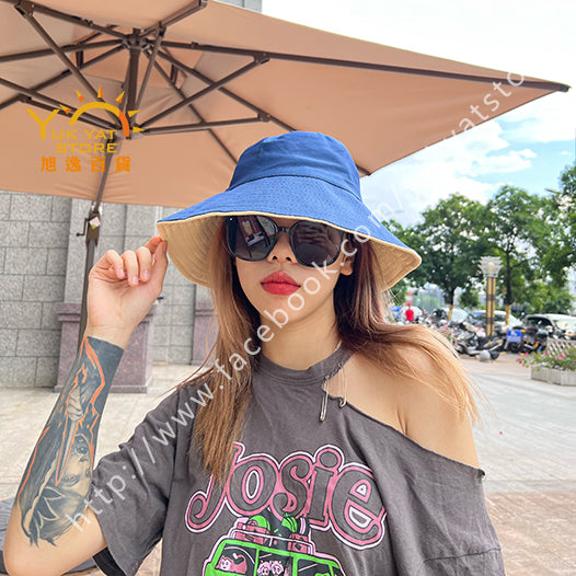 韓版雙面女裝漁夫帽 Korean style double-sided women's fisherman hat YYC000116