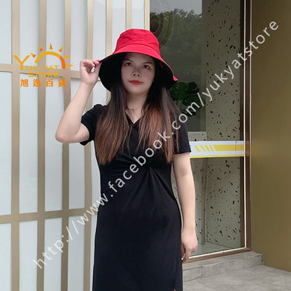 韓版雙面女裝漁夫帽 Korean style double-sided women's fisherman hat YYC000116