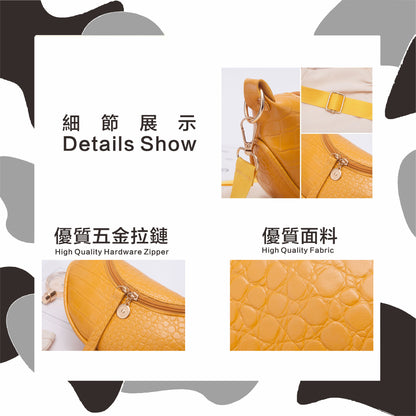 時尚馬鞍形鱷魚紋斜揹包 Fashion saddle crocodile pattern cross-body bag YYC000078