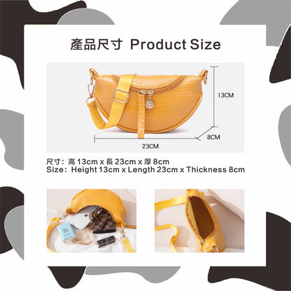 時尚馬鞍形鱷魚紋斜揹包 Fashion saddle crocodile pattern cross-body bag YYC000078